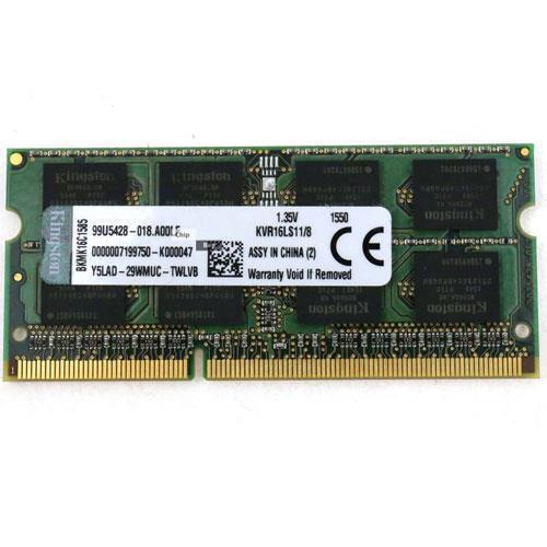 رم لپ تاپ کینگستون DDR3 PC3L 12800S ظرفیت 8 گیگابایت